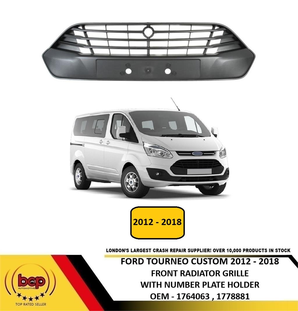 FORD TRANSIT CUSTOM 2012 - 2018 FRONT BUMPER CENTRE GRILLE NUMBER PLATE HOLDER