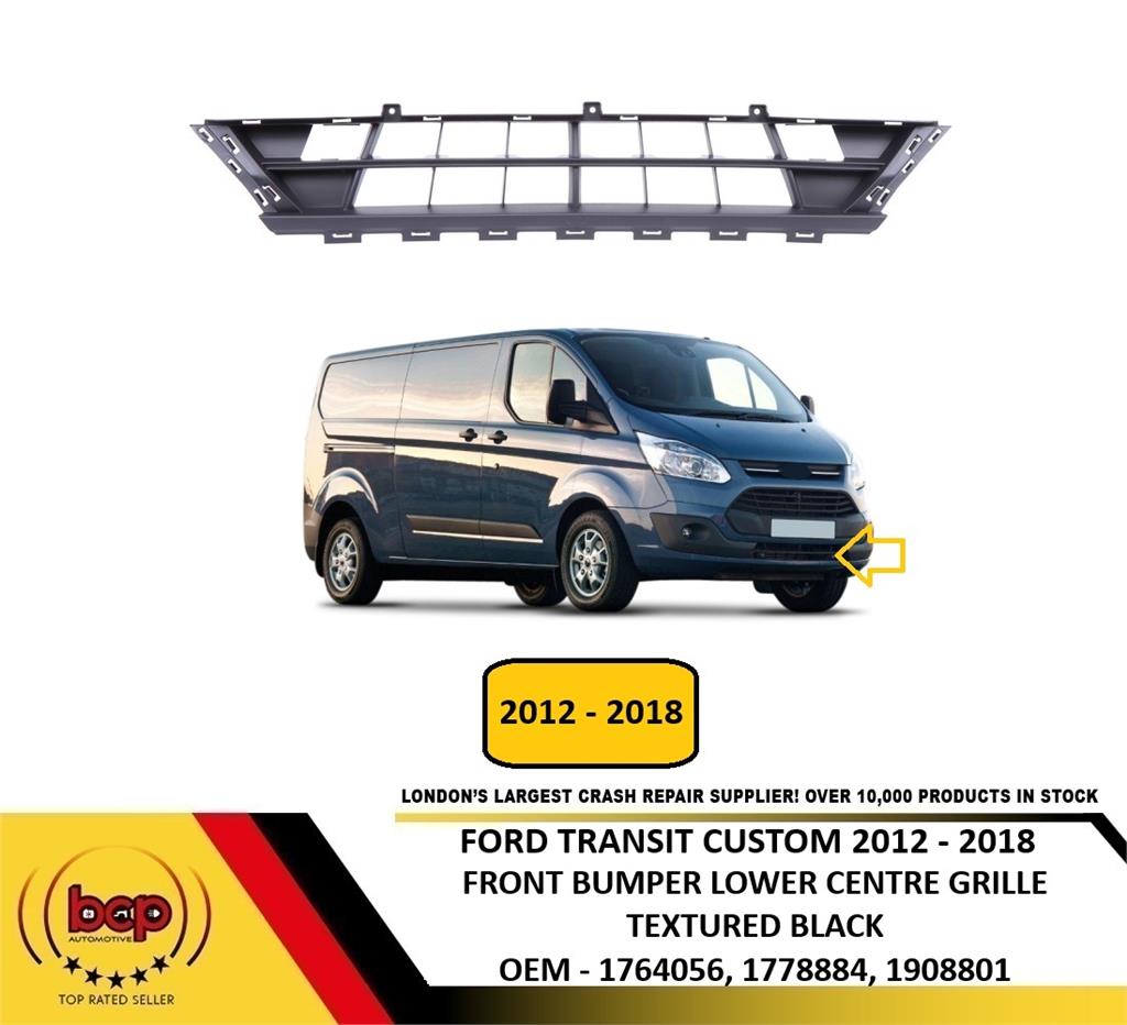 FORD TRANSIT CUSTOM 2012 – 2018 FRONT BUMPER LOWER CENTRE GRILLE BLACK NEW