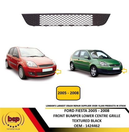 FORD FIESTA MK6 2005 - 2008 FRONT BUMPER LOWER CENTRE GRILLE BLACK NEW 1424462