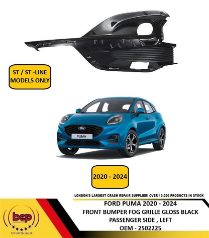 FORD KUGA 2020 - 2024 FRONT BUMPER FOG GRILLE GLOSS BLACK PASSENGER LEFT ST LINE