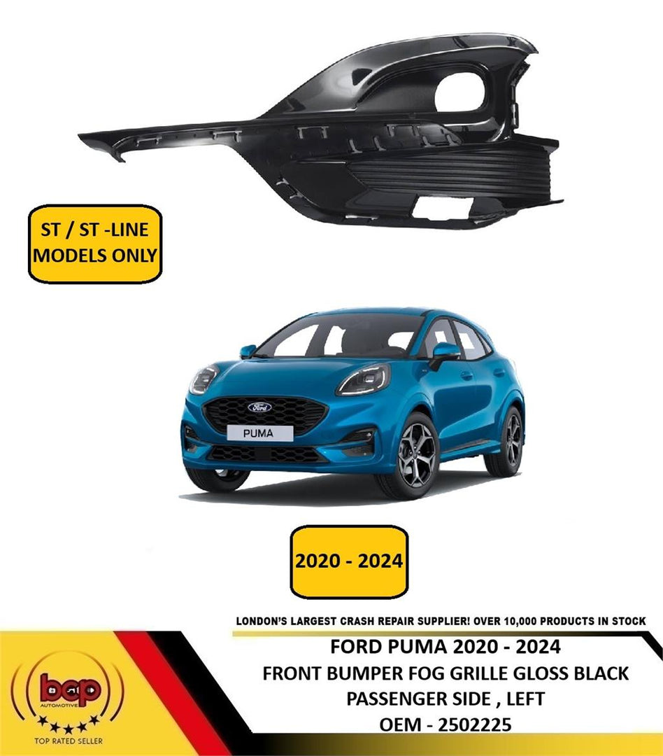 FORD KUGA 2020 - 2024 FRONT BUMPER FOG GRILLE GLOSS BLACK PASSENGER LEFT ST LINE