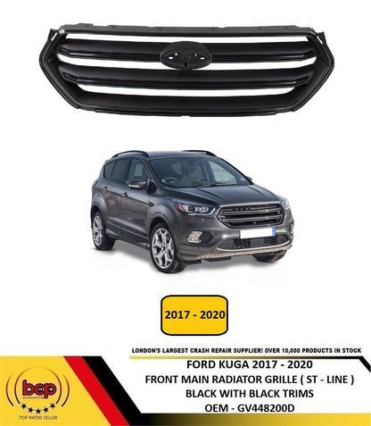 FORD KUGA 2017 - 2020 ST - LINE FRONT GRILLE BLACK WITH GLOSS BLACK TRIMS NEW