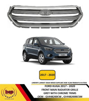 FORD KUGA 2017 - 2020 FRONT BUMPER RADIATOR GRILLE GREY WITH CHROME TRIMS NEW