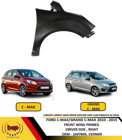 FORD C MAX 2010 – 2015 FRONT WING RIGHT OFFSIDE DRIVERS SIDE RIGHT NEW PRIMED