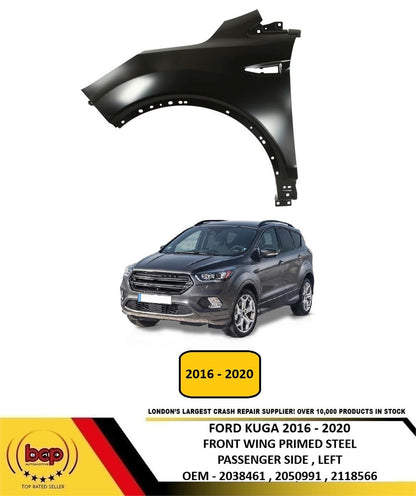 FORD KUGA 2016 - 2020 FRONT WING LEFT PASSENGERS PRIMED FENDER PANEL