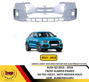 AUDI Q3 2015 – 2018 FRONT BUMPER PRIMED WITH WASHER HOLES AND NO PDC HOLES