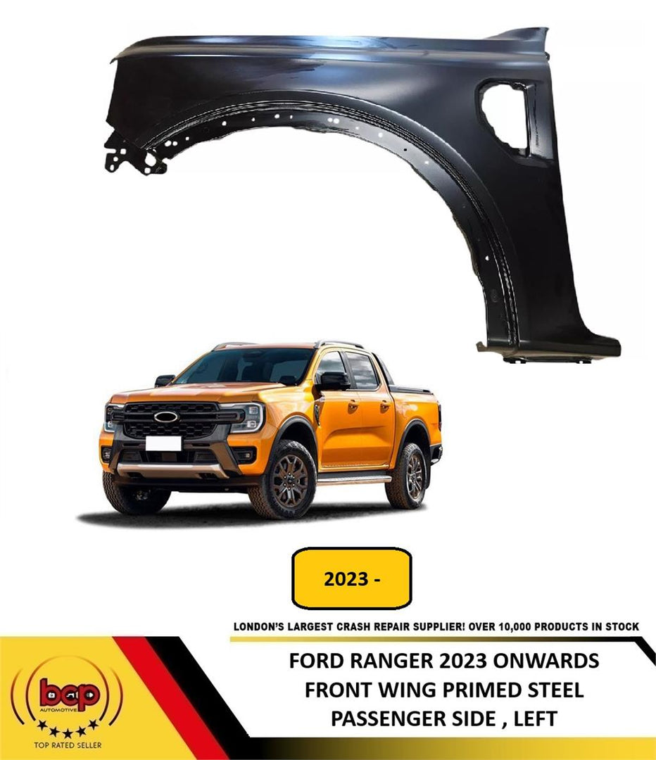 FORD RANGER 2023 ONWARDS FRONT WING PRIMED STEEL PASSENGER SIDE LEFT