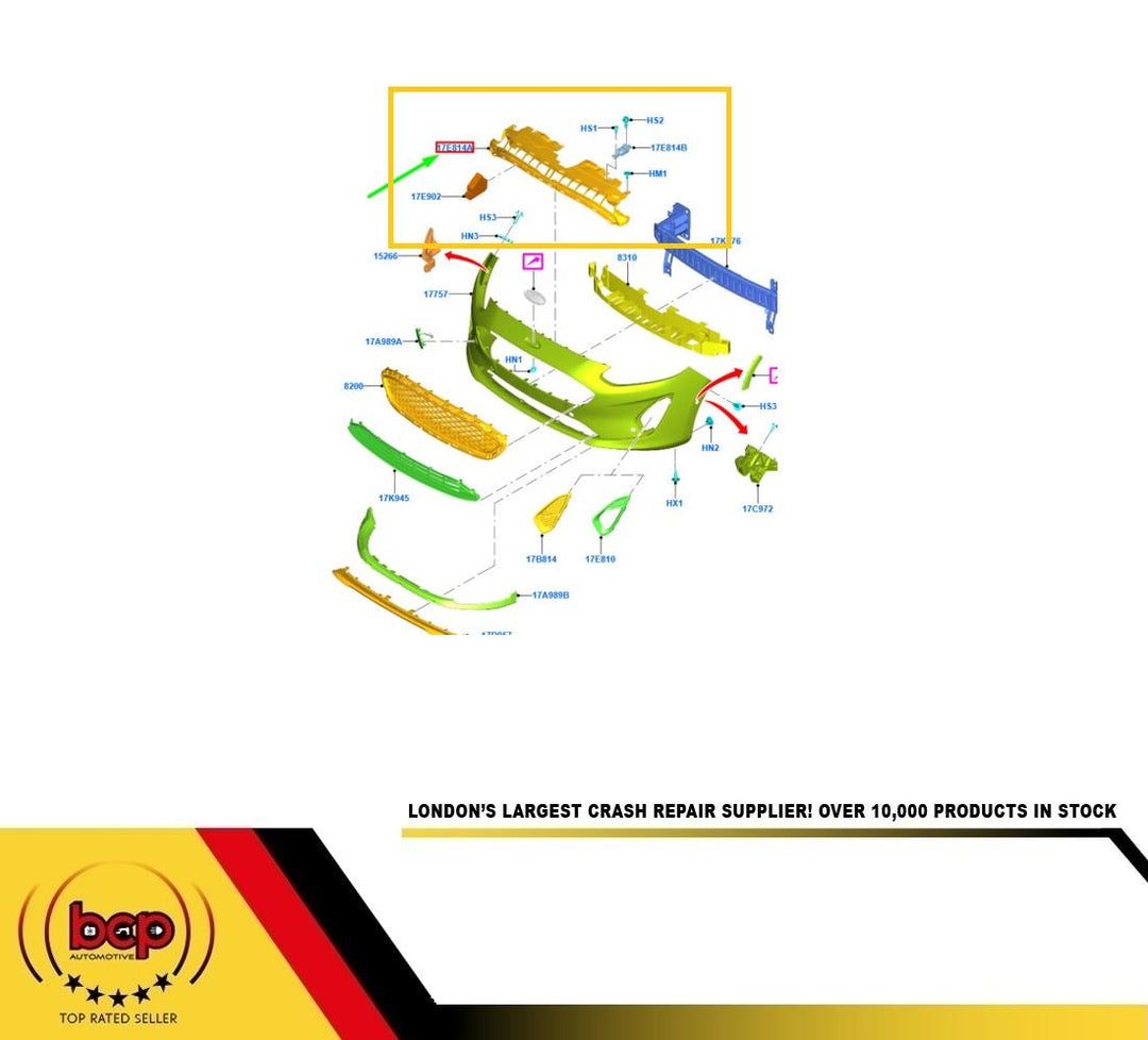 FORD FIESTA 2017 - 2021 FRONT BUMPER BRACKET UPPER ABSORBER HOLDER IMPACT