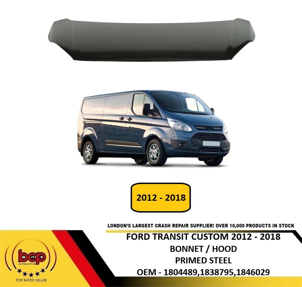 FORD TRANSIT CUSTOM 2012 - 2018 BONNET HOOD PRIMED  STEEL NEW FREE DELIVERY