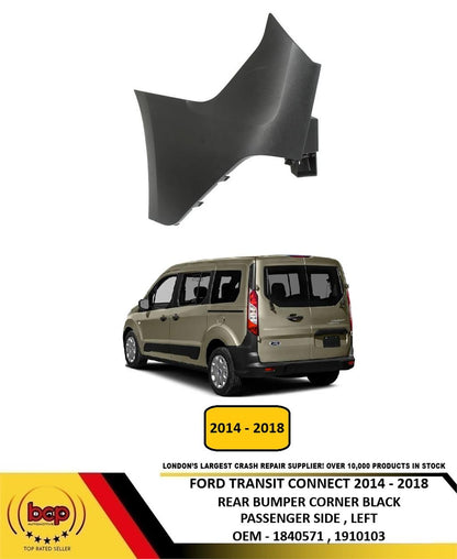 FORD TRANSIT CONNECT 2014 - 2018 REAR END CAP CORNER BLACK PASSENGER SIDE LEFT