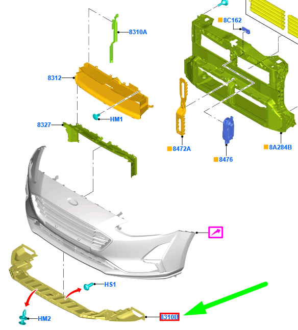 FORD FOCUS 2018 – 2022 FRONT BUMPER UNDER TRAY COVER ENGINE SHIELD COVER NEW