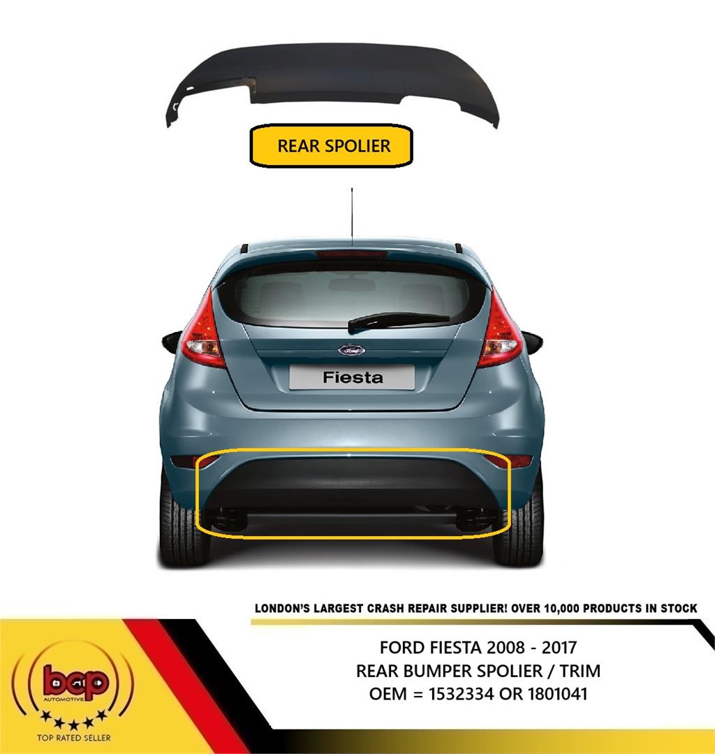FORD FIESTA MK7 2008 - 2016 REAR BUMPER SPOILER DIFFUSER LOWER NOT SPORT