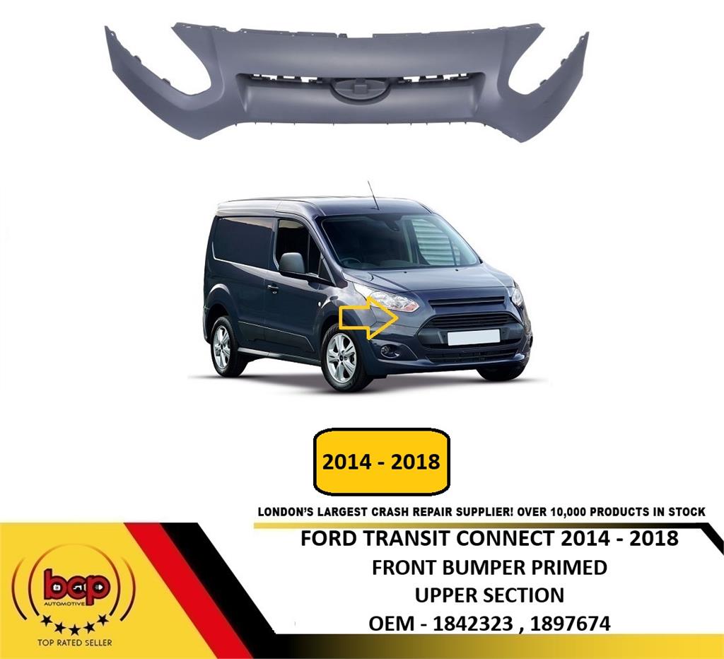 FORD TRANSIT CONNECT 2014 - 2018 FRONT BUMPER UPPED PRIMED READY 2 PAINT NEW