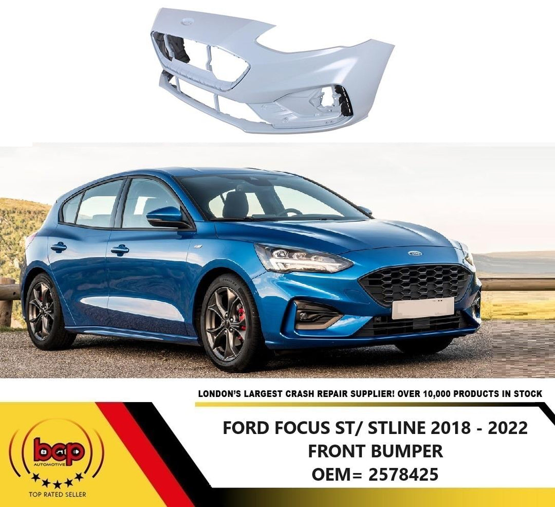 FORD FOCUS 2018 - 2022 STLINE FRONT BUMPER NO PARKING SENSORS PRIMED