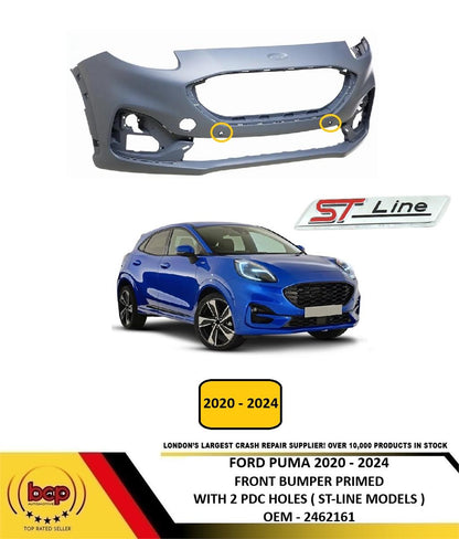 FORD PUMA 2020 ON FRONT BUMPER PRIMED NO PARKING SENSORS OR WASHER JET HOLES