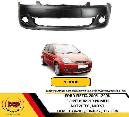 FORD FIESTA MK6 2005 - 2008 FRONT BUMPER HIGH QUALITY NOT ST OR ZETEC-S