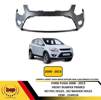 FORD KUGA 2008 - 2013 FRONT BUMPER PRIMED NO PDC NO WASHER INSURANCE APPROVED