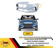 FORD FOCUS ST 2018 ON FRONT BUMPER PRIMED WITH PARKING SENSOR HOLES ST LINE