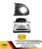 Load image into Gallery viewer, FIAT 500 2015 - 2025 FRONT BUMPER GRILLE WITH HOLE PASSENGER SIDE LOUNGE MODEL
