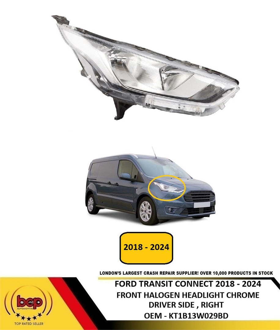 FORD TRANSIT CONNECT 2018 - 2024 FRONT HEADLIGHT CHROME INNER DRIVER SIDE RIGHT