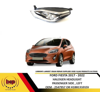 FIESTA 2017 - 2022 FRONT HEADLIGHT HALOGEN WITH LED DRL PASSENGER SIDE LEFT