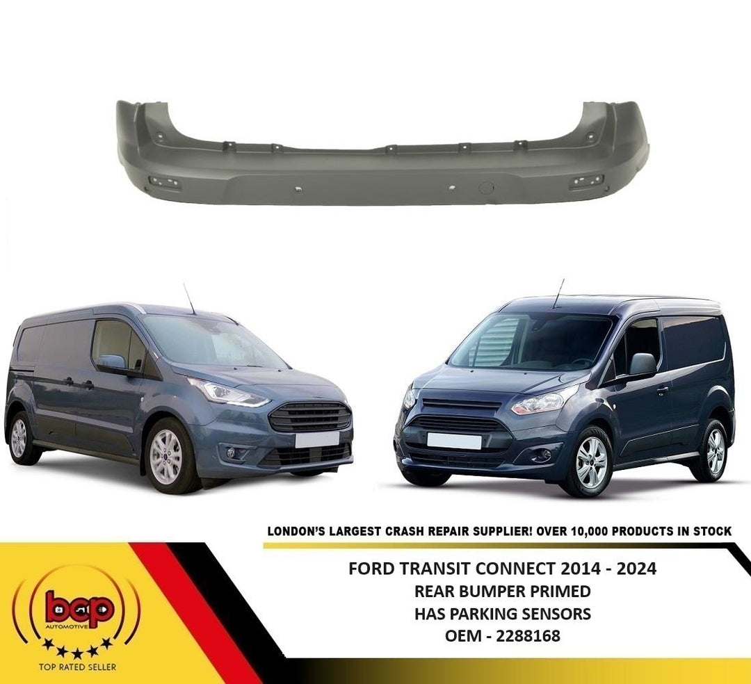 FORD TRANSIT CONNECT 2014 – 2024 REAR BUMPER PRIMED WITH PARKING SENSOR HOLES