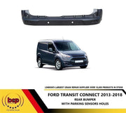 FORD TRANSIT CONNECT 2014 - 2018 REAR BUMPER CENTER TEXTURED BLACK/GREY NO PDC