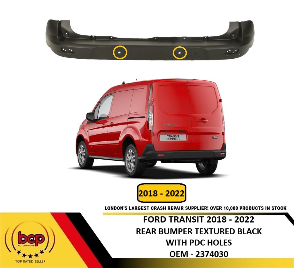 FORD TRANSIT CONNECT 2018 – 2024 REAR BUMPER TEXTURED WITH PARKING SENSOR HOLES