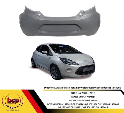 FORD KA 2009 – 2016 REAR BUMPER PRIMED NEW INSURANCE APPROVED WITH OEM APPROVED