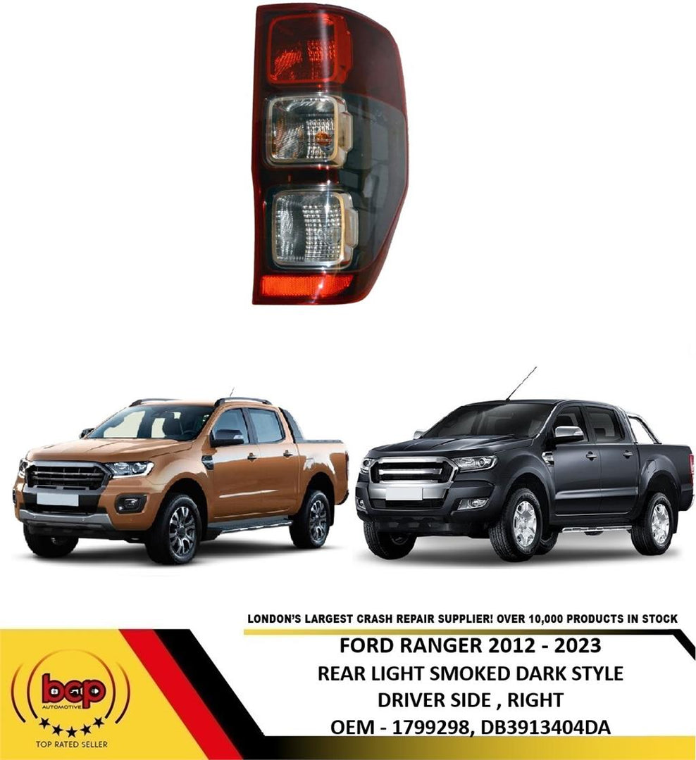 FORD RANGER 2012 - 2023 REAR LIGHT OUTER DRIVER SIDE RIGHT SMOKED DARK STYLE