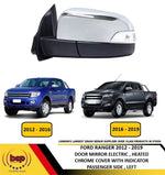 Load image into Gallery viewer, FORD RANGER 2012 - 2019 DOOR MIRROR ELECTRIC POWERFOLD CHROME COVER PASSENGERS
