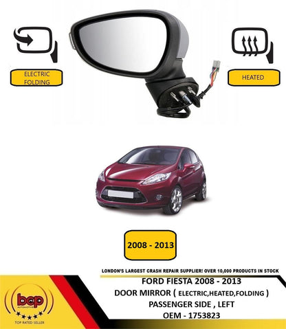 FORD FIESTA MK7 2008 - 2013 ELECTRIC POWER FOLD DOOR WING MIRROR LEFT PASSENGER
