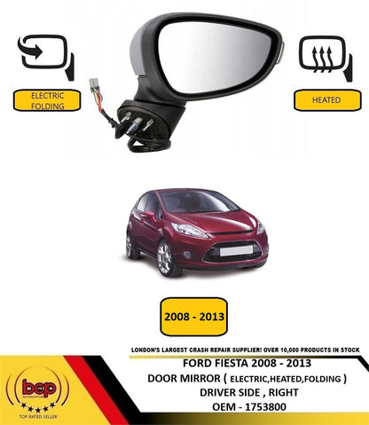 FORD FIESTA MK7 2008 - 2013 ELECTRIC POWER FOLD DOOR WING MIRROR RIGHT DRIVER