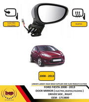 FORD FIESTA MK7 2008 - 2013 ELECTRIC POWER FOLD DOOR WING MIRROR RIGHT DRIVER