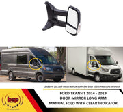 FORD TRANSIT MK8 2014 – 2019 LONG ARM MANUAL DOOR MIRROR CLEAR INDICATOR RIGHT