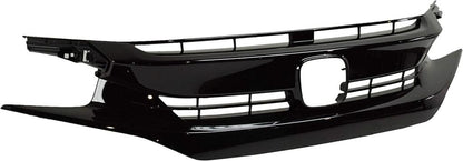 HONDA CIVIC 2017 - 2022 FRONT BUMPER UPPER BADGE GRILLE GLOSS BLACK 71121TGGA01