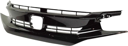 HONDA CIVIC 2017 - 2022 FRONT BUMPER UPPER BADGE GRILLE GLOSS BLACK 71121TGGA01