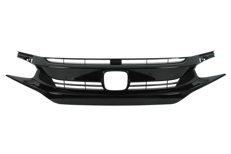 HONDA CIVIC 2017 - 2022 FRONT BUMPER UPPER BADGE GRILLE GLOSS BLACK 71121TGGA01