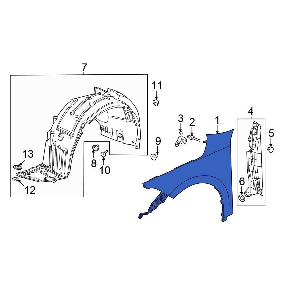 HONDA CIVIC 2022 ONWARDS FRONT WING PRIMED STEEL PASSENGER SIDE LEFT