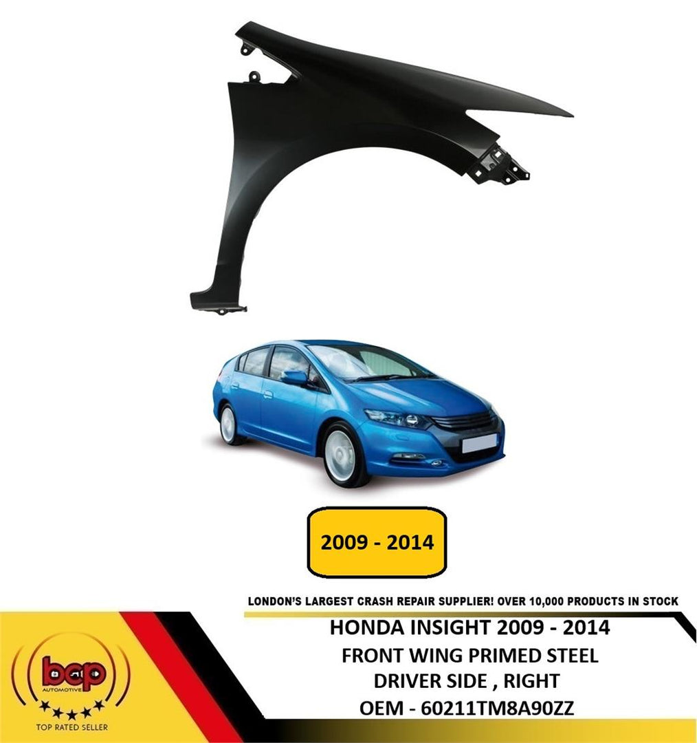 HONDA INSIGHT 2009 - 2014 FRONT WING RIGHT DRIVER SIDE BRAND NEW PRIMED