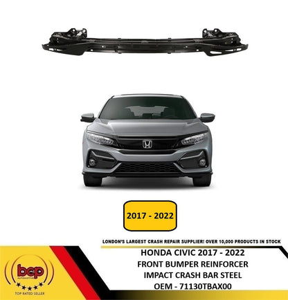 HONDA CIVIC 2017 - 2022 FRONT BUMPER REINFORCER IMPACT CRASH BAR STEEL NEW