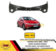 HONDA CIVIC 2005 - 2012 FRONT BUMPER PRIMED NO PDC HOLES NO WASH HOLES NEW