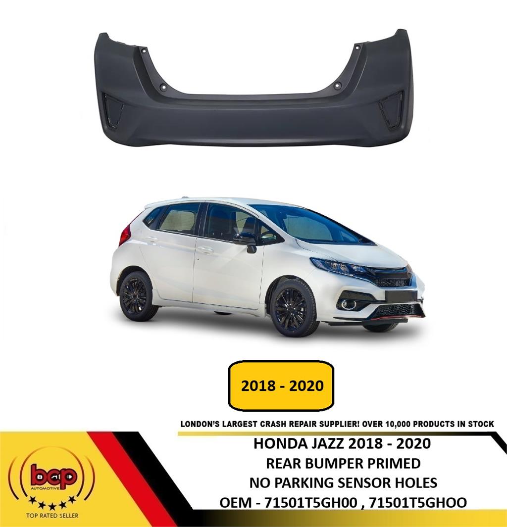 HONDA JAZZ 2018 - 2020 REAR BUMPER PRIMED WITHOUT PARKING SENSOR HOLES