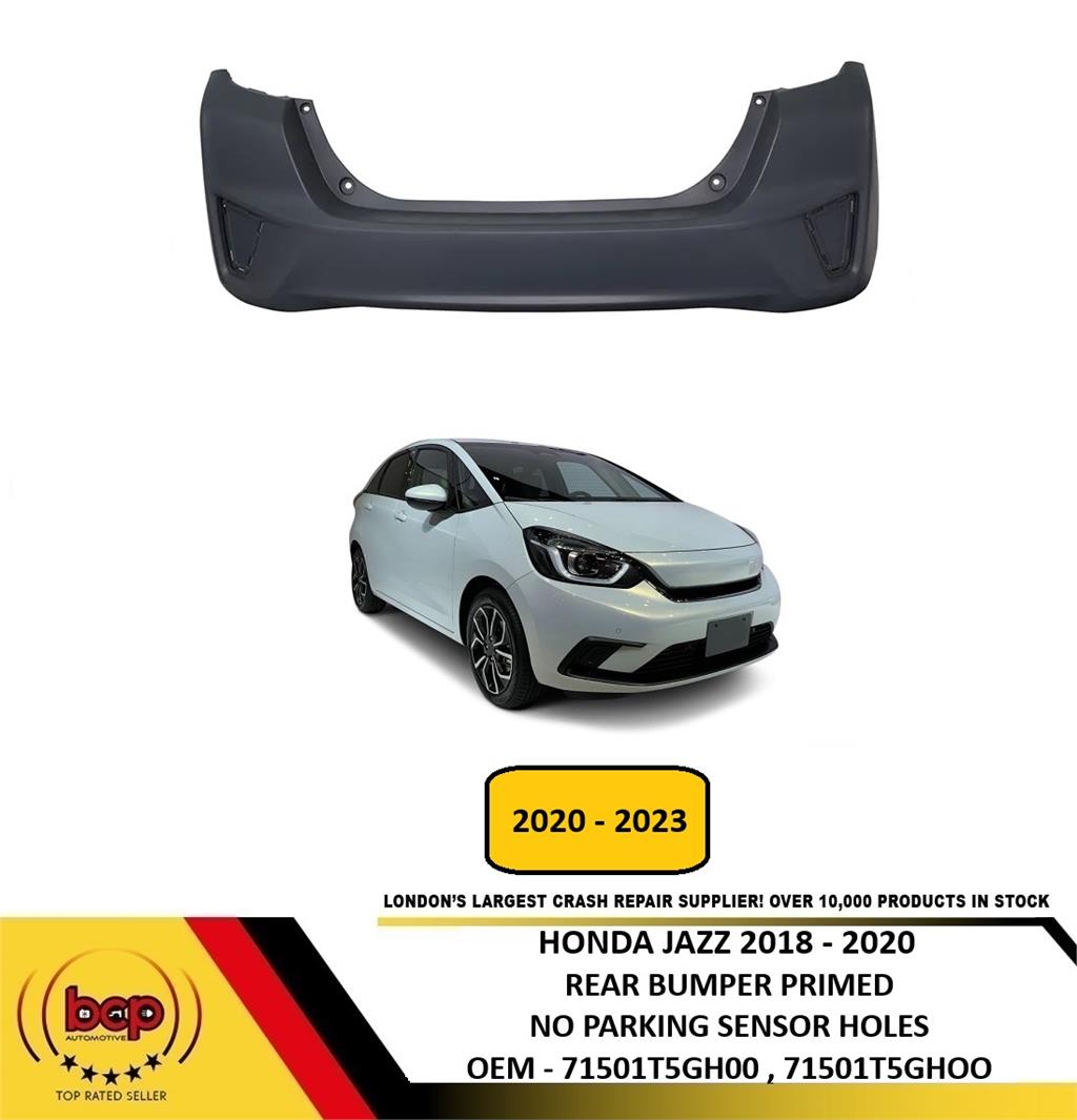 HONDA JAZZ 2020 - 2023 REAR BUMPER PRIMED WITHOUT PARKING SENSOR HOLES