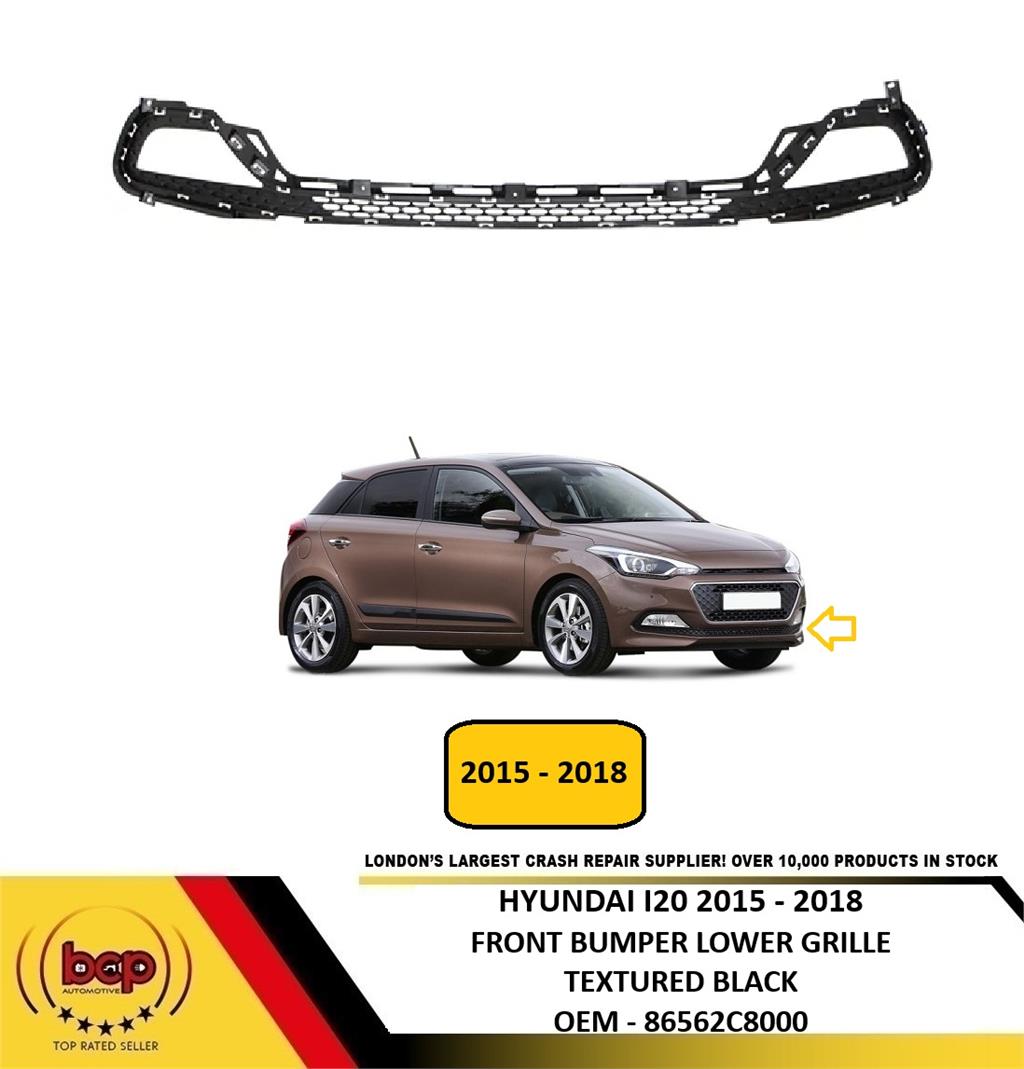 HYUNDAI i20 2015 - 2018 FRONT BUMPER LOWER CENTRE GRILLE TEXTURED BLACK NEW