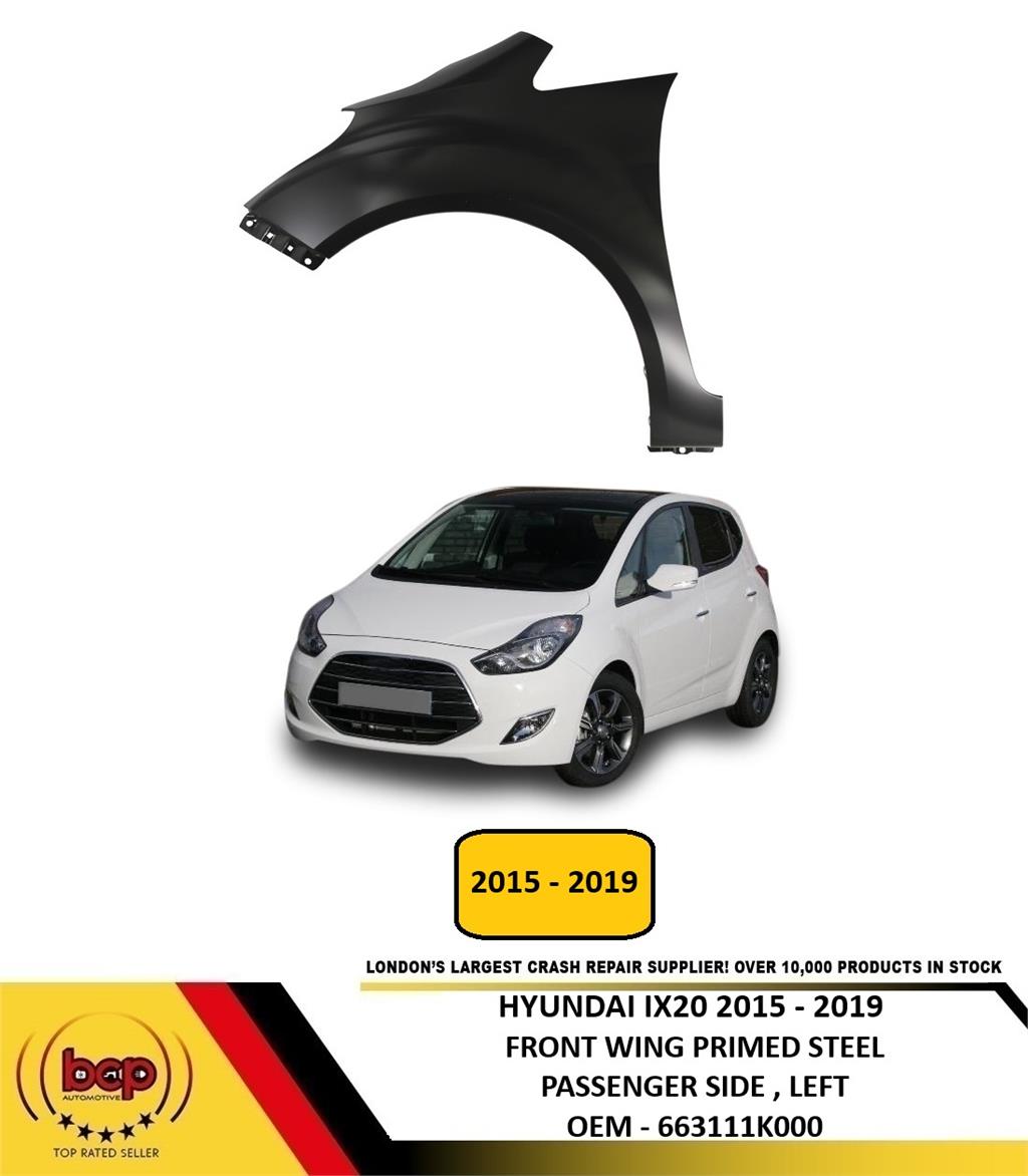HYUNDAI iX20 2015 - 2019 FRONT WING PRIMED PASSENGERS LEFT INSURANCE APPROVED