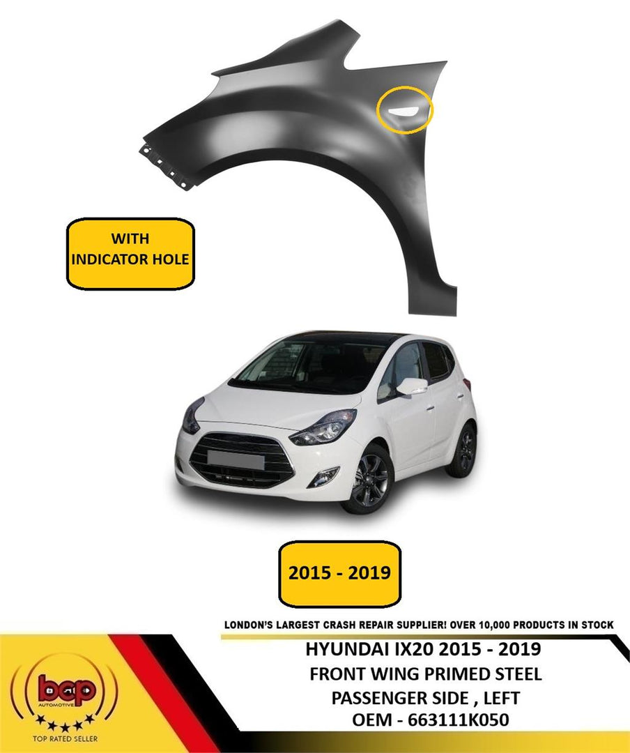 HYUNDAI IX20 2015 - 2019 FRONT WING PASSENGER SIDE FENDER PANEL INDICATOR HOLE