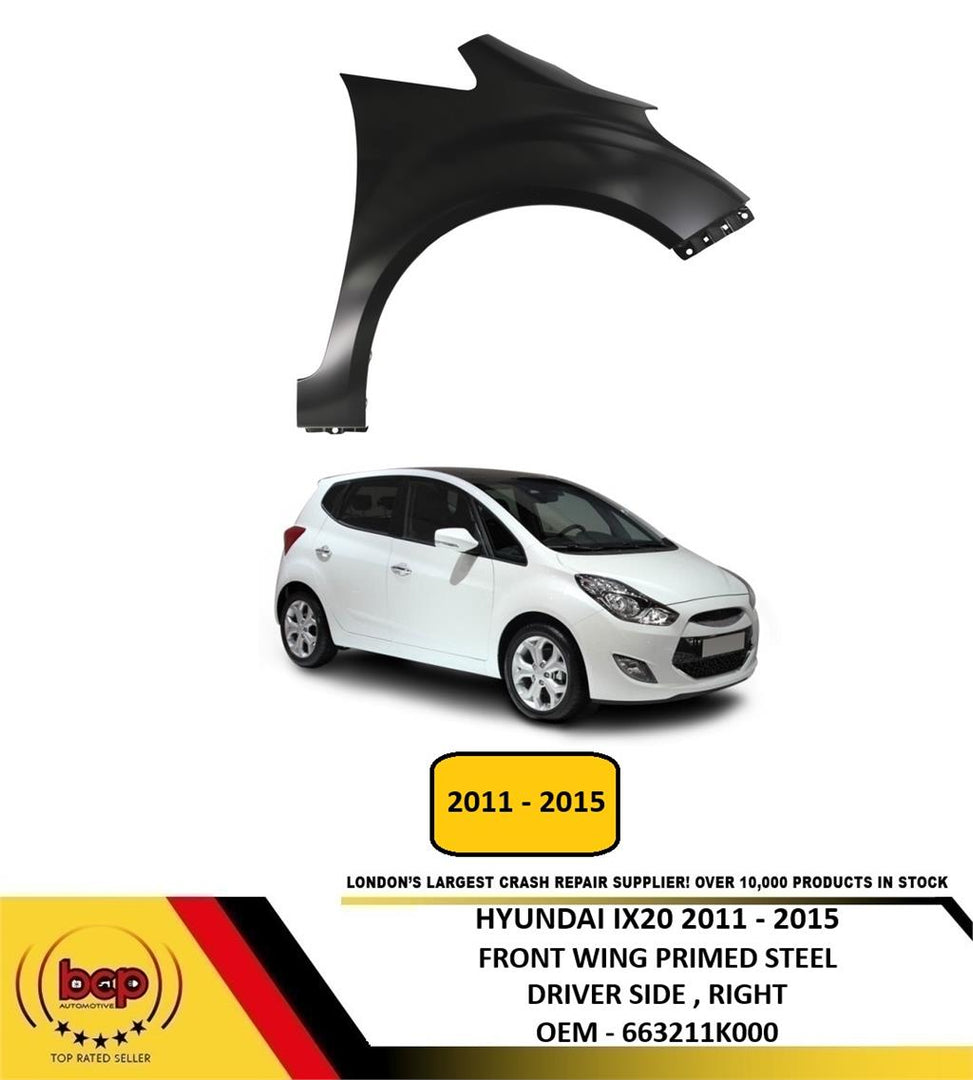 HYUNDAI iX20 2011 - 2015 FRONT WING PRIMED DRIVER SIDE RIGHT INSURANCE APPROVED