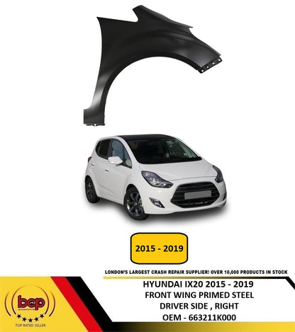 HYUNDAI iX20 2015 - 2019 FRONT WING PRIMED DRIVER SIDE RIGHT INSURANCE APPROVED