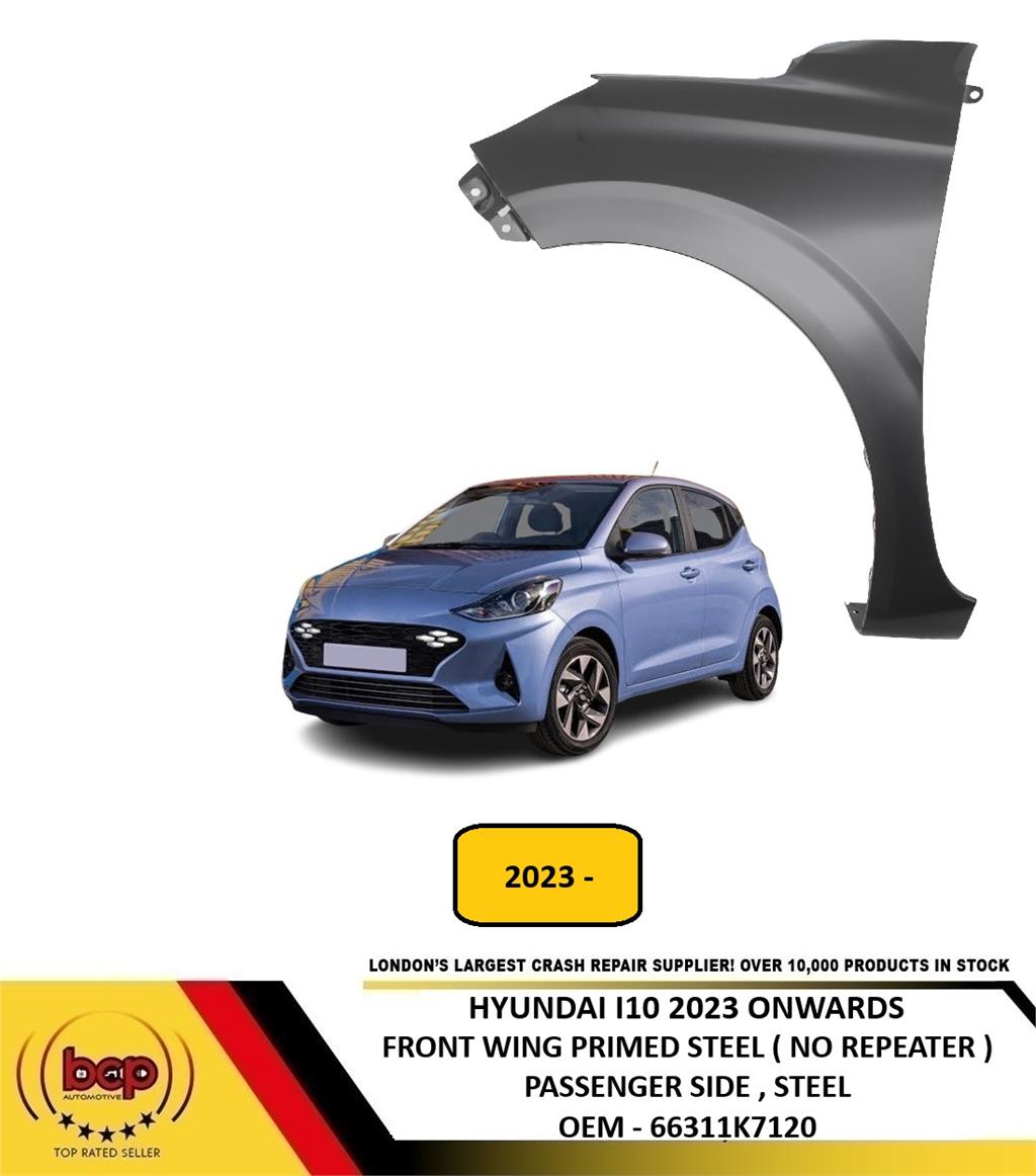 HYUNDAI I10 2023 ONWARDS FRONT WING PRIMED NO REPEATER PASSENGER LEFT 66311K7120
